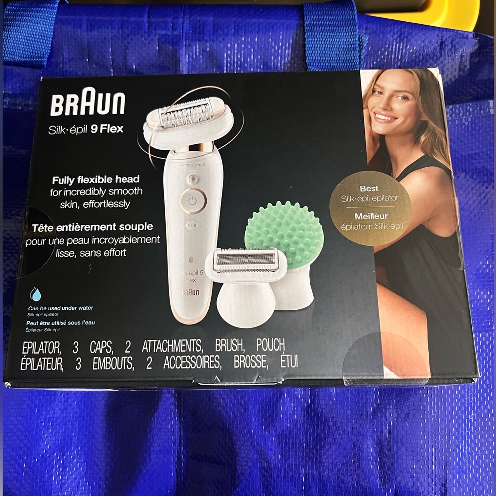 Braun Silk-épil 9 Flex White Women's Epilator with Massage Brush